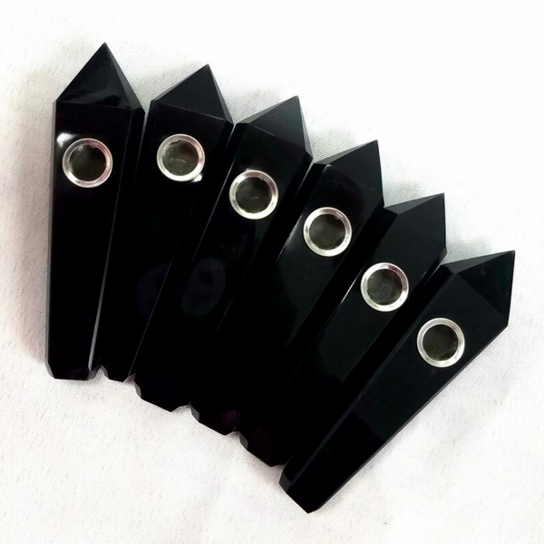 Wholesale High Quality Natural Obsidian Crystal Smoking Pipe Gift Boxed Gemstone